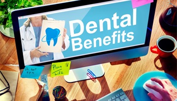 Information about dental benefits displayed on computer monitor