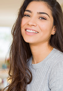 Woman with beautiful teeth smiling