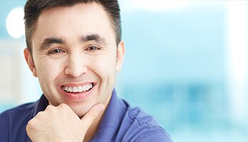 Man with clear braces